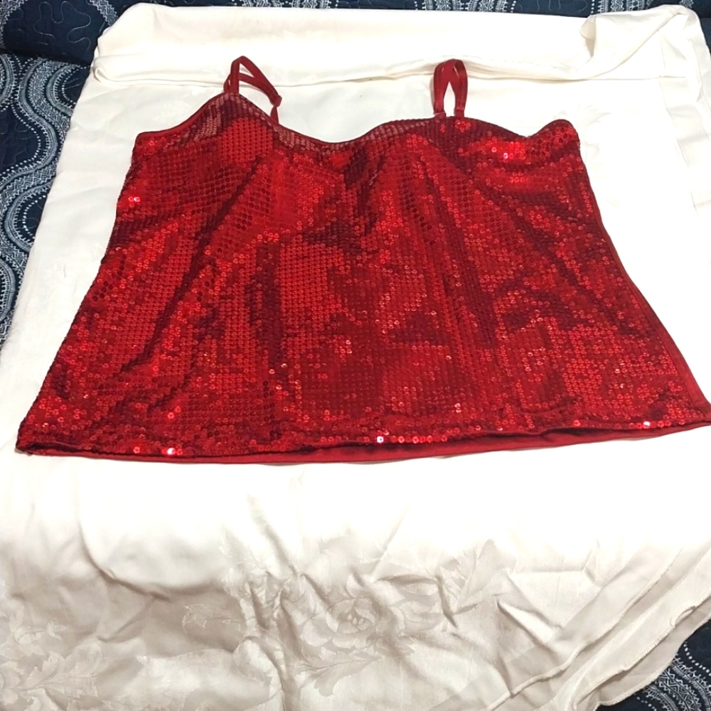 Shear Shapewear Sleevless Sequined top with bra include size 42B  see pic 3